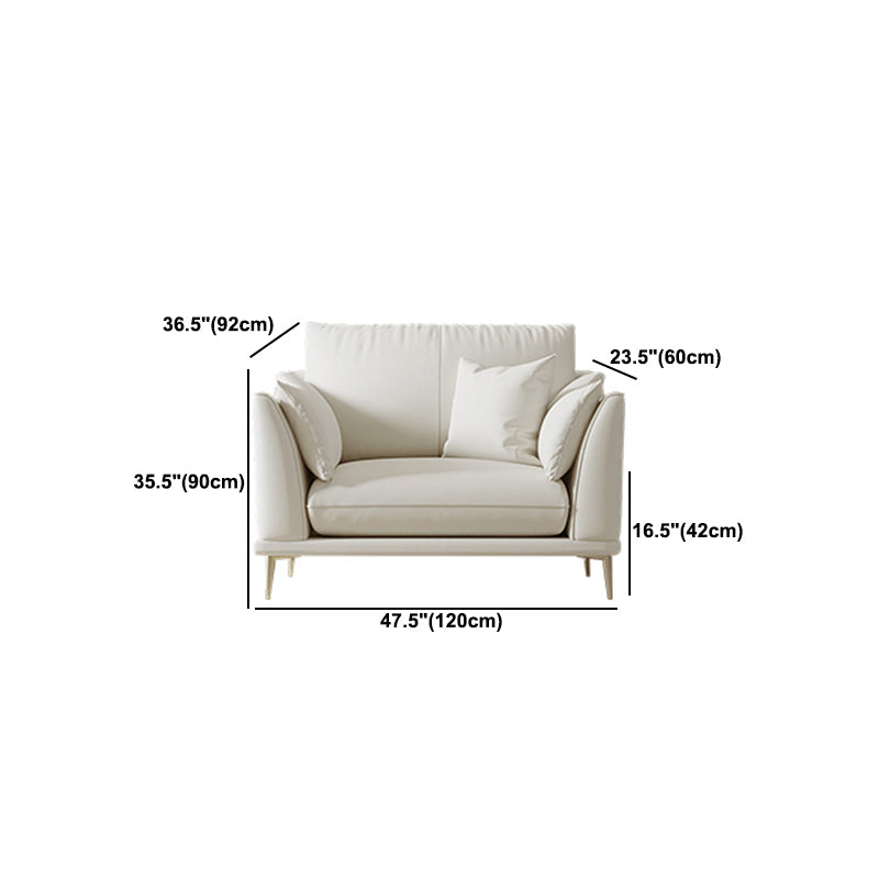 SOFA DI PELLE FUCCHIO 36.22 "D X 35.43" H divano braccio svasato per soggiorno