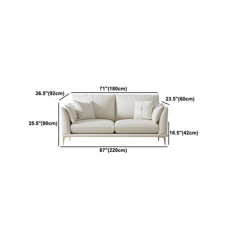 Faux Leather Sofa 36.22" D x 35.43" H Flared  Arm Sofa for Living Room