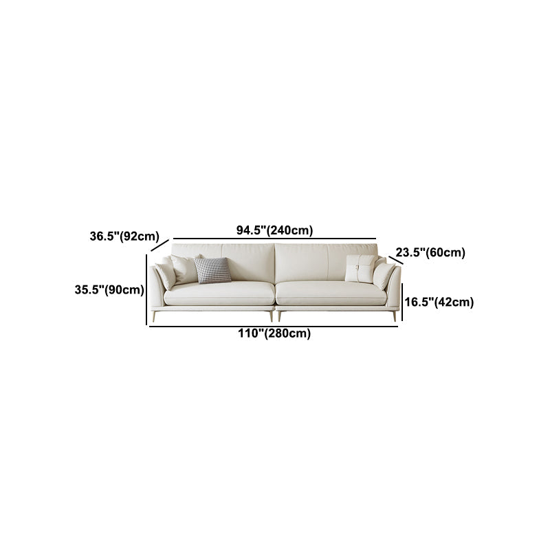 SOFA DI PELLE FUCCHIO 36.22 "D X 35.43" H divano braccio svasato per soggiorno