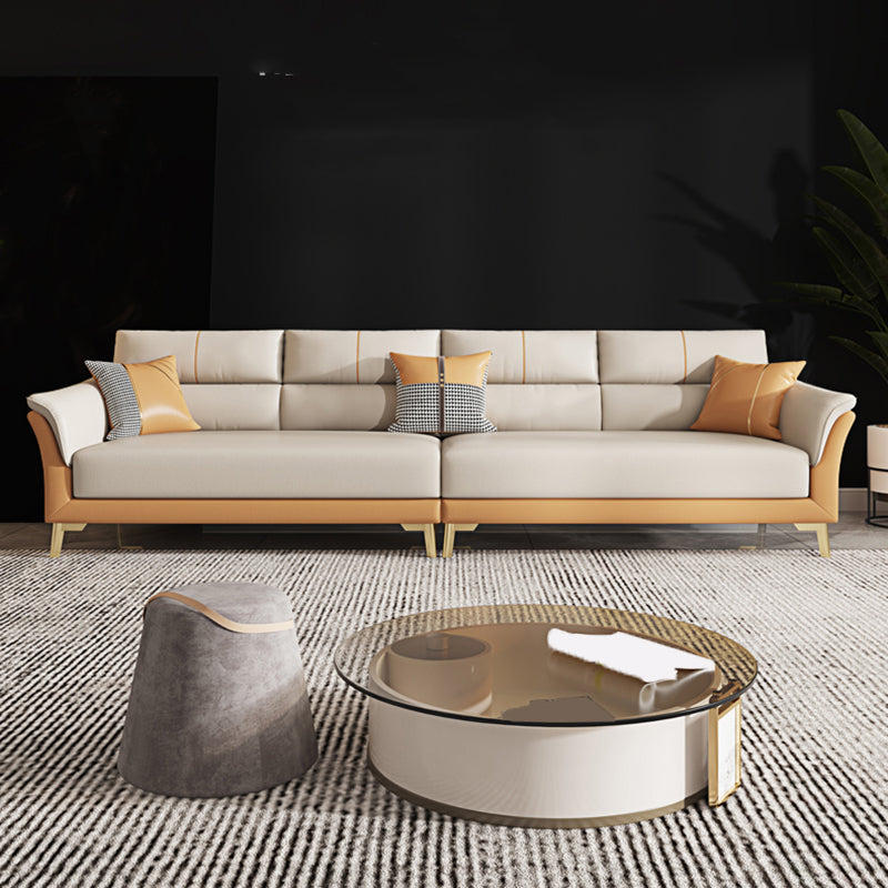 フェイクレザーステイン耐性水密フレアアームモダンソファソファ