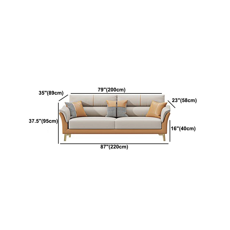 フェイクレザーステイン耐性水密フレアアームモダンソファソファ