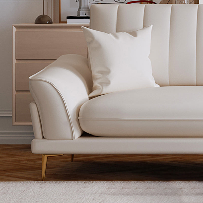 SOFA DI PELLA FUCCHIO 35.43 "D X 36.22" H divano braccio svasato per soggiorno