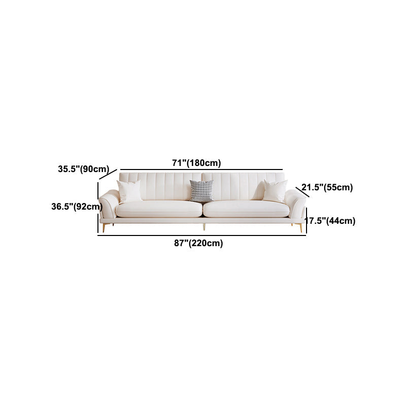 SOFA DI PELLA FUCCHIO 35.43 "D X 36.22" H divano braccio svasato per soggiorno