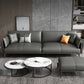 Faux /Genuine Leather Stain Resistant Contemporary Sofa Couch in Black
