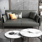 Faux /Genuine Leather Stain Resistant Contemporary Sofa Couch in Black