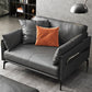 Faux /Genuine Leather Stain Resistant Contemporary Sofa Couch in Black