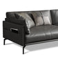 Faux /Genuine Leather Stain Resistant Contemporary Sofa Couch in Black