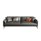 Faux /Genuine Leather Stain Resistant Contemporary Sofa Couch in Black