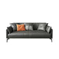 Faux /Genuine Leather Stain Resistant Contemporary Sofa Couch in Black