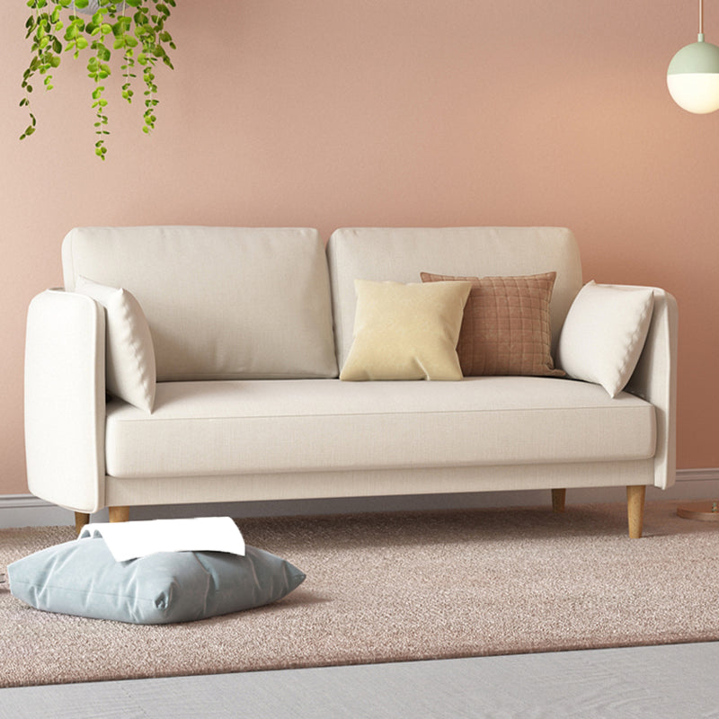Sofá de brazo cuadrado estándar contemporáneo de lino para sala de estar, apartamento
