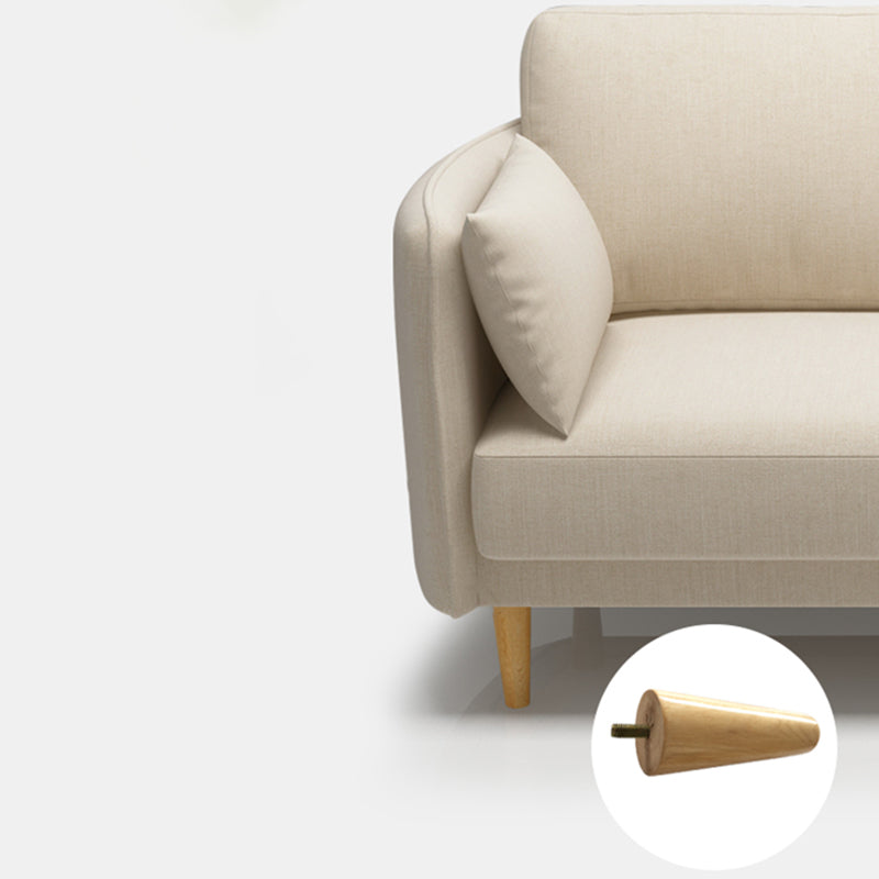Sofá de brazo cuadrado estándar contemporáneo de lino para sala de estar, apartamento