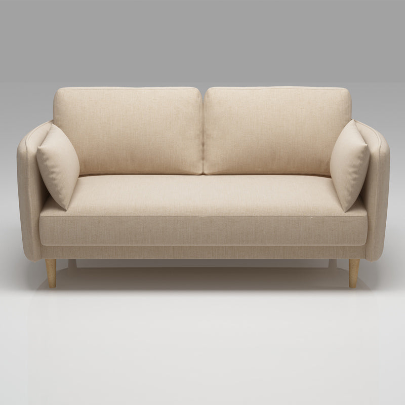 Sofá de brazo cuadrado estándar contemporáneo de lino para sala de estar, apartamento