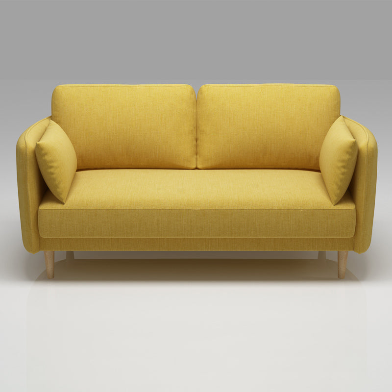 Sofá de brazo cuadrado estándar contemporáneo de lino para sala de estar, apartamento