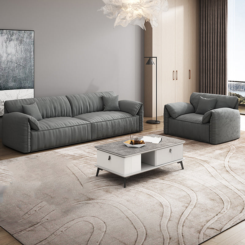 Sofa de terciopelo 37.40 "D x 31.49" H Sofá de brazo superior de almohada para sala de estar