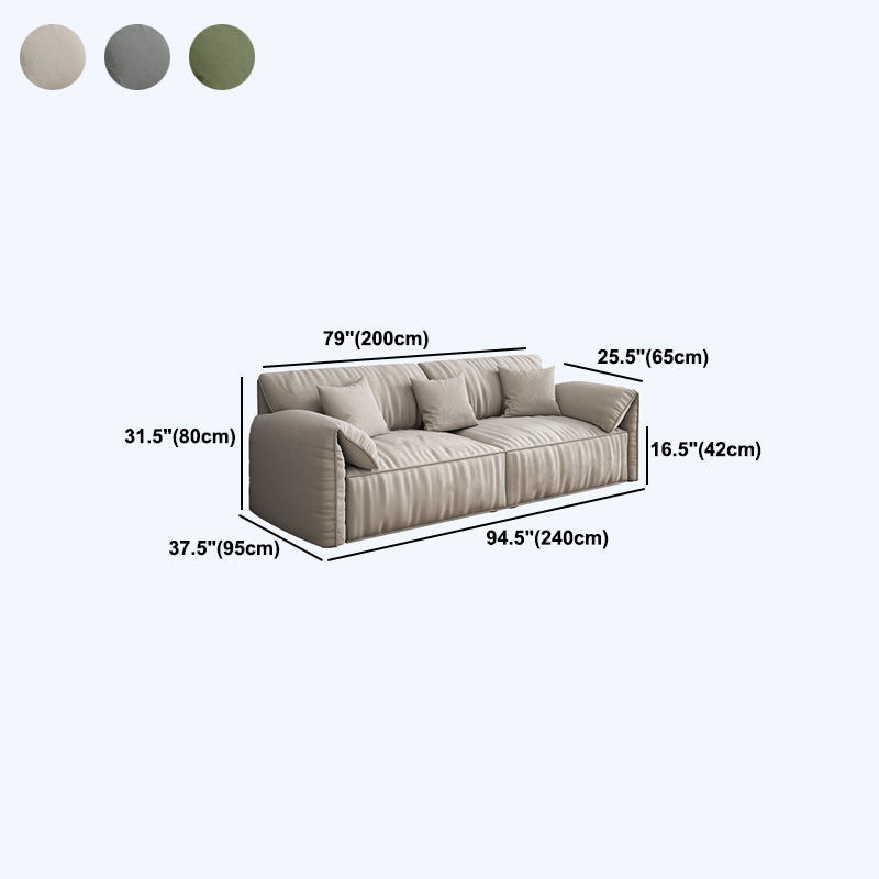 Sofa de terciopelo 37.40 "D x 31.49" H Sofá de brazo superior de almohada para sala de estar