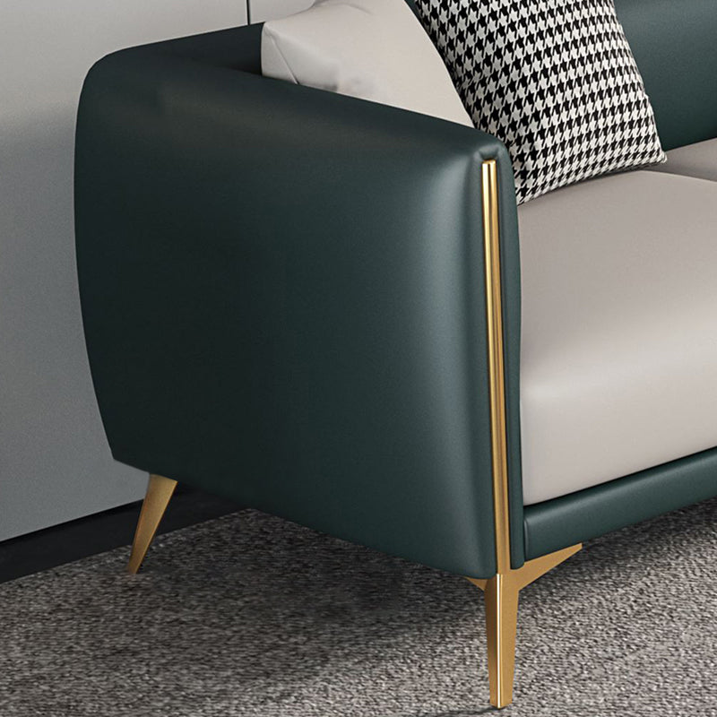 Sofá de cuero falso 80.31 "W x 29.52" D X 25.98 "H de brazo de esmoquin H para sala de estar para sala de estar