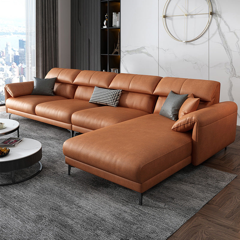 Contemporary Right Hand Facing Sofa & Chaise with Pillow Top Arm