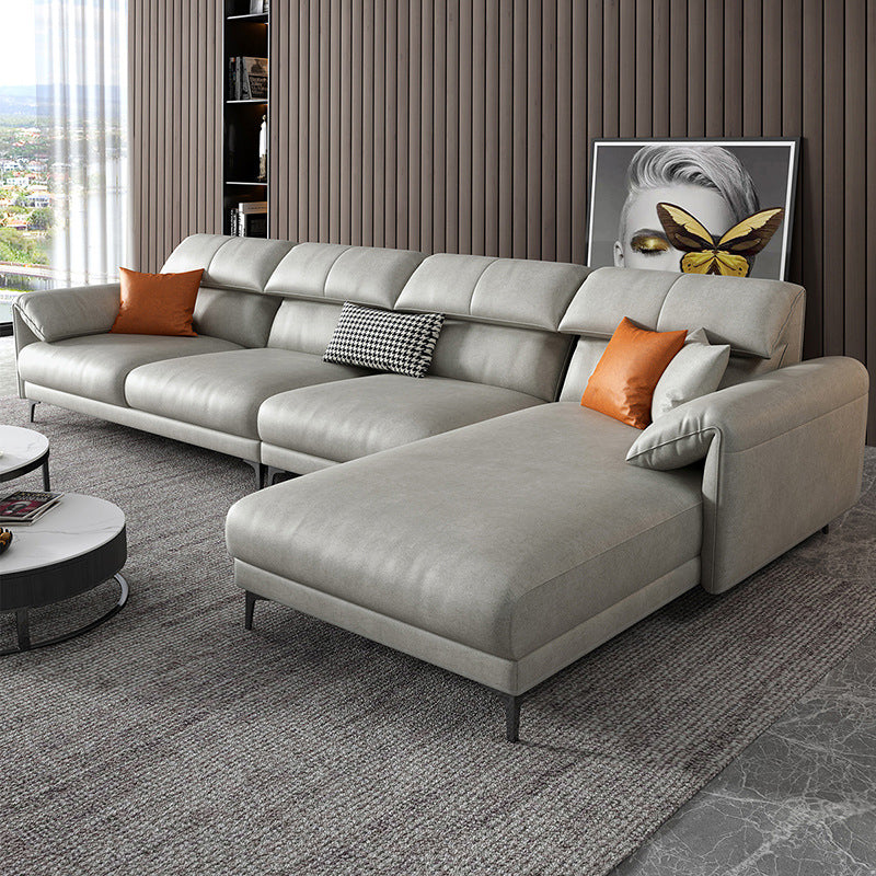 Contemporary Right Hand Facing Sofa & Chaise with Pillow Top Arm