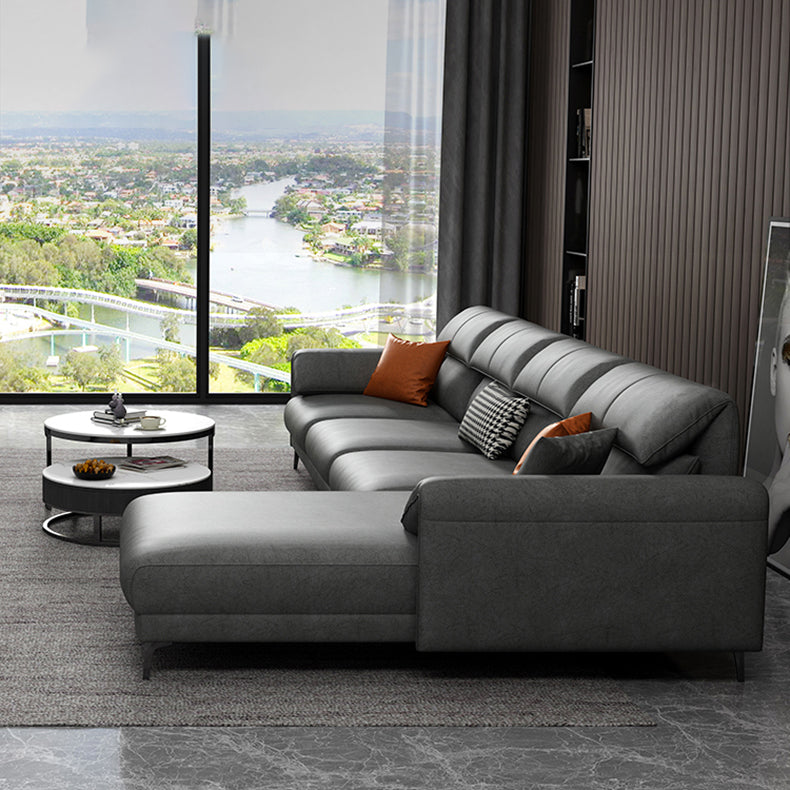 Contemporary Right Hand Facing Sofa & Chaise with Pillow Top Arm