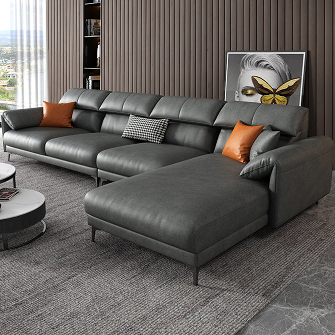 Contemporary Right Hand Facing Sofa & Chaise with Pillow Top Arm