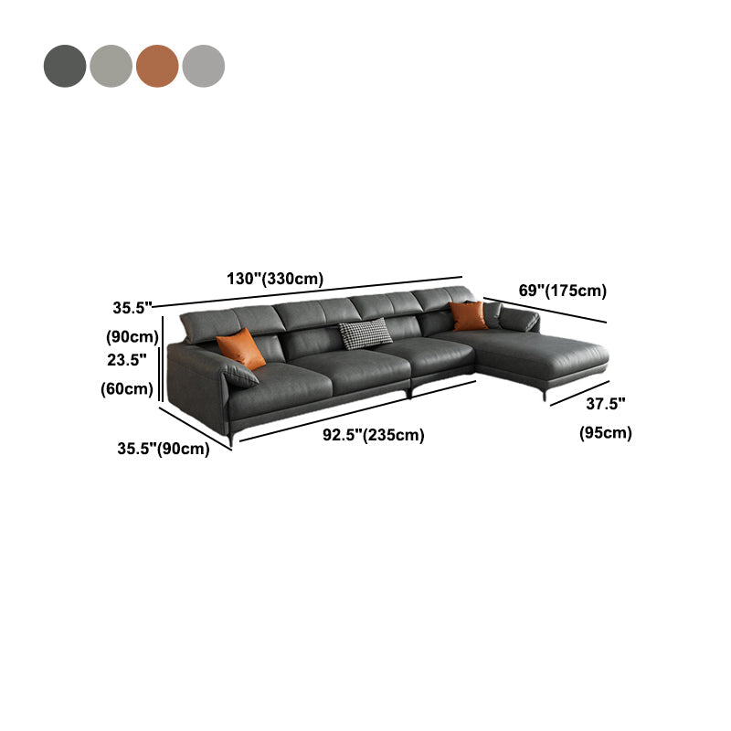 Contemporary Right Hand Facing Sofa & Chaise with Pillow Top Arm