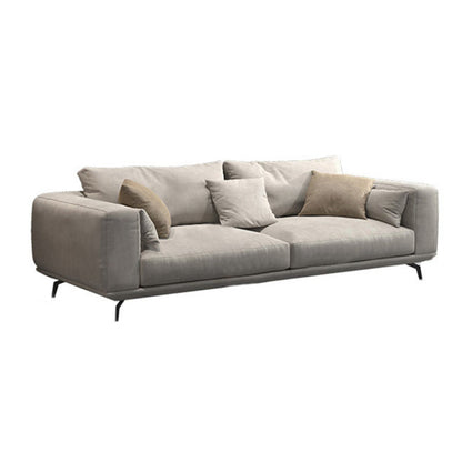 Weißes Kunstleder -Sofa & Chaise Loose Back Kissen Sofa - 25,59 "H.