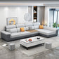 Contemporary Faux Leather Loose Back Sofa with Pillow Top Arm