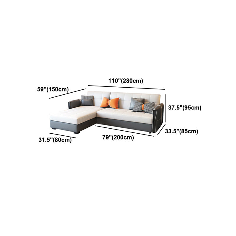 Sofá de brazo cuadrado de cuero moderno y moderno de mediados de siglo