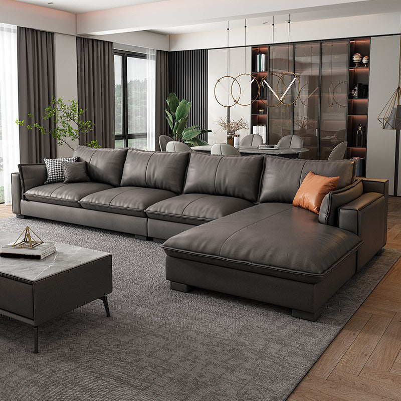 Eingebrauchtes Armsofa & Chaise 129.92 "W 66,93" X D 31,5 H "X Loose Back Sofa, Kunstleder