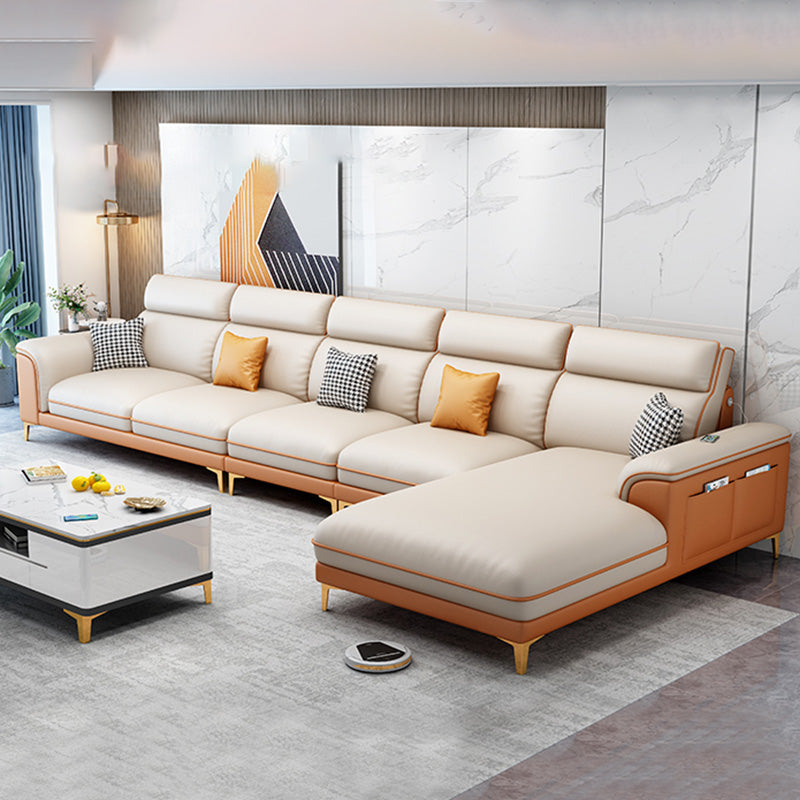 Zeitgenössisches Kunstleder -Sofa mit Kissen oberem Arm für Wohnzimmer