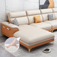 Contemporary Faux Leather Sofa with Pillow Top Arm for Living Room