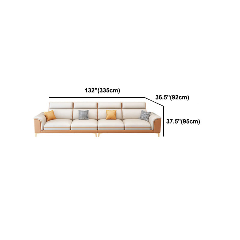 Hedendaagse faux lederen bank met kussen bovenarm voor woonkamer