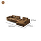Divano top cuscino marrone e chaise in pelle finta divano posteriore sciolto - 30,7 "h