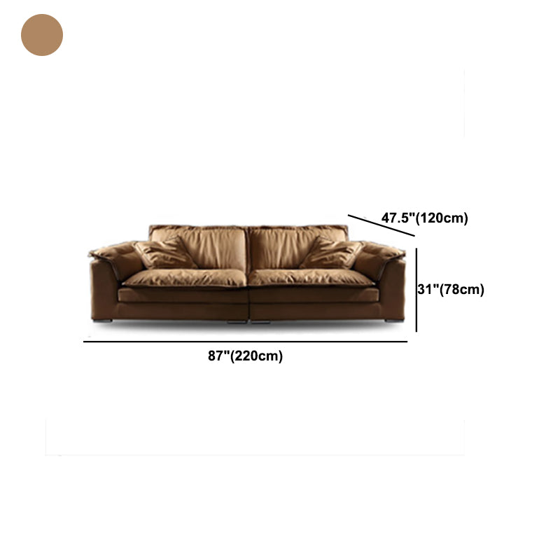 Divano top cuscino marrone e chaise in pelle finta divano posteriore sciolto - 30,7 "h