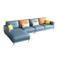 Modern Faux Leather Sofa with Bolster Pillows for Living Room Clearhalo 'furn' 'furn_sectionals' 'Furniture' 'Living Room Furniture' 'Sectionals' 5178858