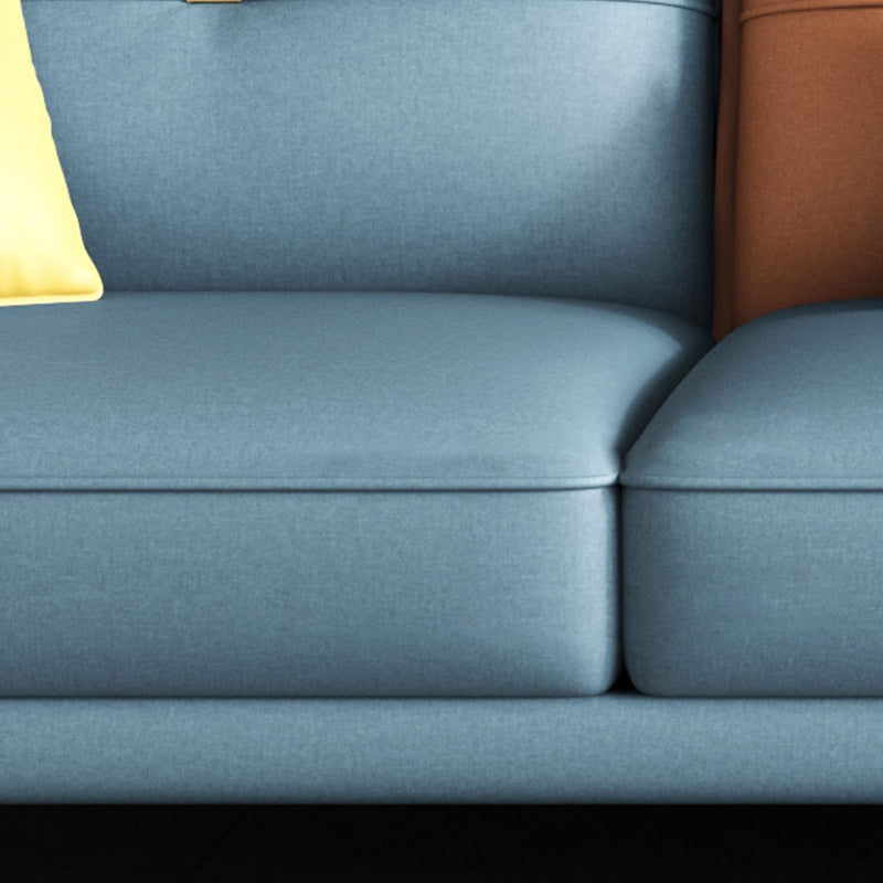 Modern Faux Leather Sofa with Bolster Pillows for Living Room Clearhalo 'furn' 'furn_sectionals' 'Furniture' 'Living Room Furniture' 'Sectionals' 5178861