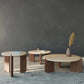 Einzel-Couchtisch mit 3 Beinen, moderner Cocktailtisch aus Holz in Beige/Braun