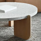 Einzel-Couchtisch mit 3 Beinen, moderner Cocktailtisch aus Holz in Beige/Braun