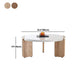 Einzel-Couchtisch mit 3 Beinen, moderner Cocktailtisch aus Holz in Beige/Braun