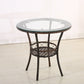 4 Legs Single Coffee Table Glass Modern with Shelf Cocktail Table