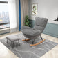 Lounge Chair 36.22" L x 37.40" W x 34.64" H Armless Accent Chair with Ottoman Gray Houndstooth Clearhalo 'Accent Chairs' 'accent_chairs' 'Chairs & Seating' 'furn' 'furn_accent_chairs' 'Furniture' 'Living Room Furniture' 5178913
