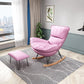 Lounge Chair 36.22" L x 37.40" W x 34.64" H Armless Accent Chair with Ottoman Pink Clearhalo 'Accent Chairs' 'accent_chairs' 'Chairs & Seating' 'furn' 'furn_accent_chairs' 'Furniture' 'Living Room Furniture' 5178914