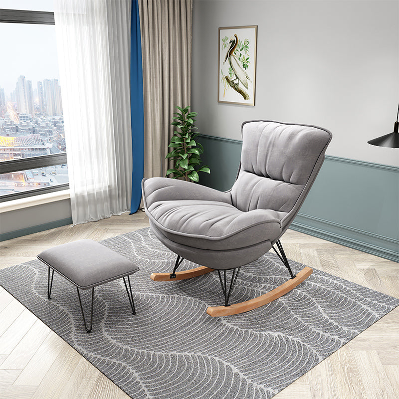 Lounge Chair 36.22" L x 37.40" W x 34.64" H Armless Accent Chair with Ottoman Light Gray Clearhalo 'Accent Chairs' 'accent_chairs' 'Chairs & Seating' 'furn' 'furn_accent_chairs' 'Furniture' 'Living Room Furniture' 5178920