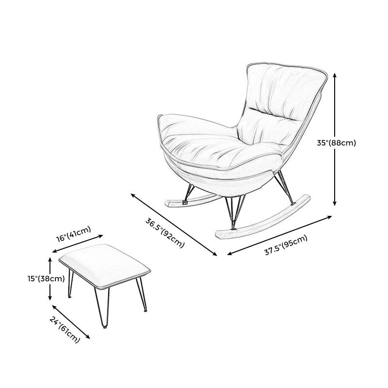 Lounge Chair 36.22" L x 37.40" W x 34.64" H Armless Accent Chair with Ottoman Clearhalo 'Accent Chairs' 'accent_chairs' 'Chairs & Seating' 'furn' 'furn_accent_chairs' 'Furniture' 'Living Room Furniture' 5178925