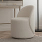 Nordic Fabric/ Leather Tight Back Chair Solid Color Accent Chair White Swivel Clearhalo 'Accent Chairs' 'accent_chairs' 'Chairs & Seating' 'furn' 'furn_accent_chairs' 'Furniture' 'Living Room Furniture' 5178926