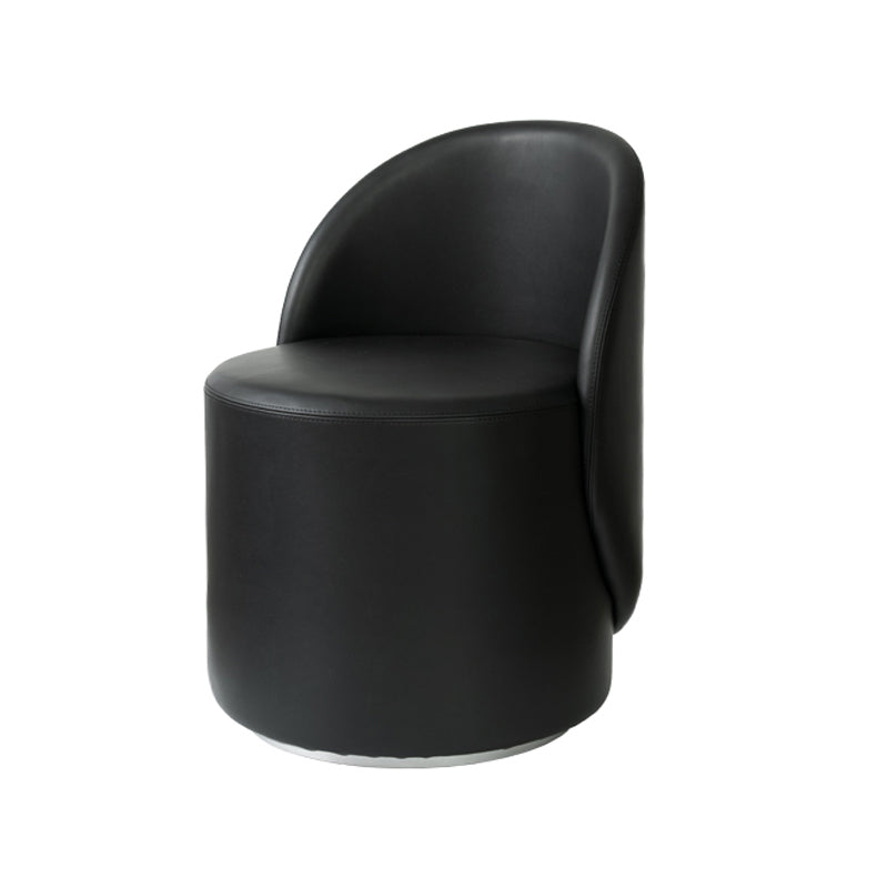 Nordic Fabric/ Leather Tight Back Chair Solid Color Accent Chair Black Non-Swivel Clearhalo 'Accent Chairs' 'accent_chairs' 'Chairs & Seating' 'furn' 'furn_accent_chairs' 'Furniture' 'Living Room Furniture' 5178927