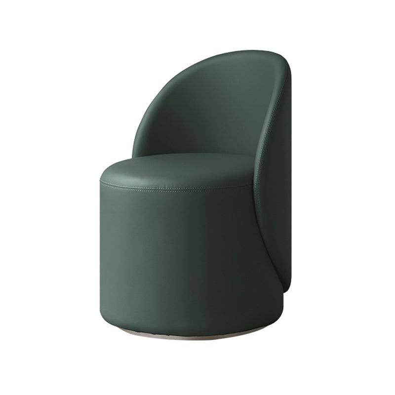 Nordic Fabric/ Leather Tight Back Chair Solid Color Accent Chair Blackish Green Swivel Clearhalo 'Accent Chairs' 'accent_chairs' 'Chairs & Seating' 'furn' 'furn_accent_chairs' 'Furniture' 'Living Room Furniture' 5178934