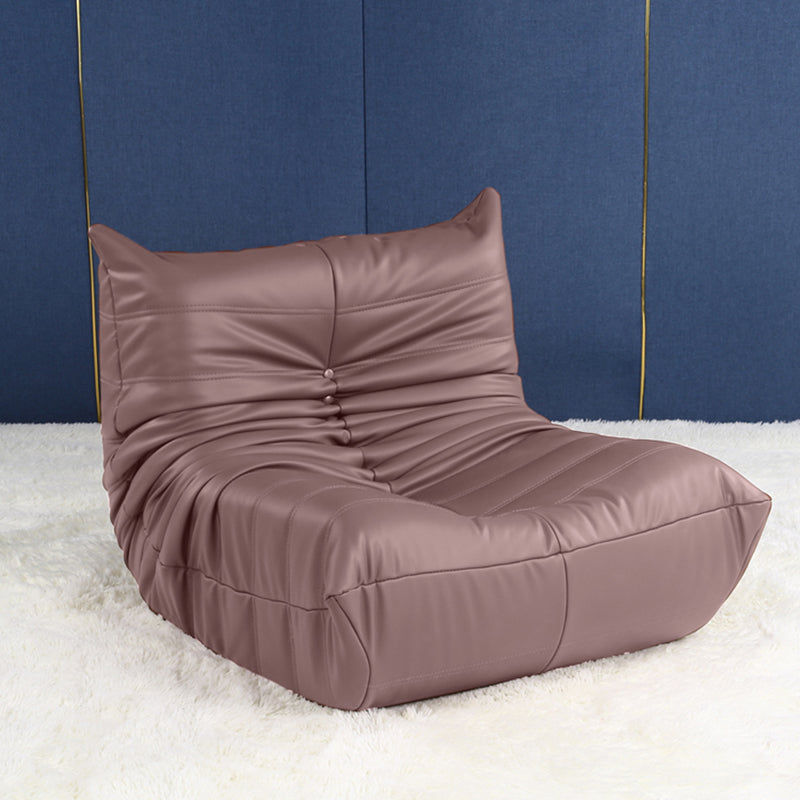 Armless Parsons Chair with Biscuit Back, 40.16" W √ó 33.46" L √ó 28.35" H Tan Faux Leather Clearhalo 'Accent Chairs' 'accent_chairs' 'Chairs & Seating' 'furn' 'furn_accent_chairs' 'Furniture' 'Living Room Furniture' 5178963