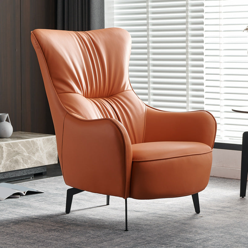 Chaise célibataire nordique moderne Tiger Tiger Cuir Single Sofa Light Luxury High arrière