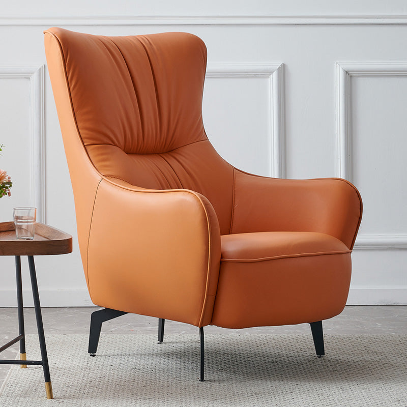 Chaise célibataire nordique moderne Tiger Tiger Cuir Single Sofa Light Luxury High arrière